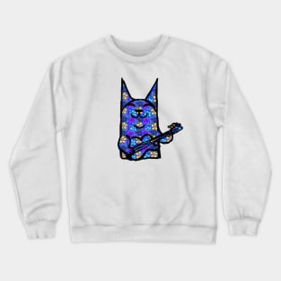 Rockstar Cat pop Art by LowEndGraphics Crewneck Sweatshirt